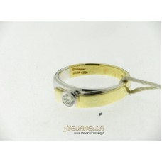 Salvini anello solitario oro giallo e bianco con diamante ct.0,18 ref. n58541